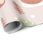 Elegant Classic kerstboom Fox Patroon Cadeaupapier (Rol Hoek)