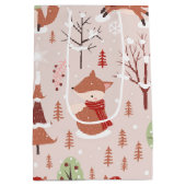 Elegant Classic kerstboom Fox Patroon Medium Cadeauzakje (Achterkant)