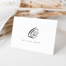Elegant Classic Last Name Initiaal Wedding Bedankkaart
