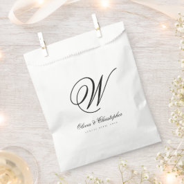 Elegant Classic Last Name Initiaal Wedding Bedankzakje