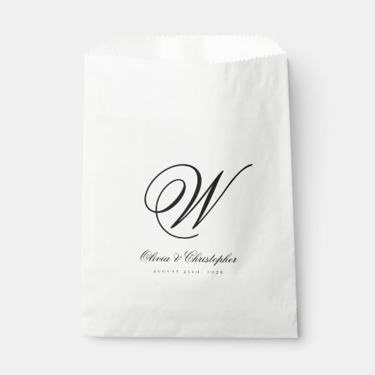 Elegant Classic Last Name Initiaal Wedding Bedankzakje (Voorkant)