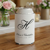 Elegant Classic Last Name Initiaal Wedding Blikjeskoeler
