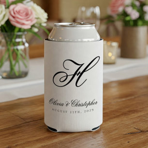 Elegant Classic Last Name Initiaal Wedding Blikjeskoeler