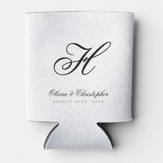 Elegant Classic Last Name Initiaal Wedding Blikjeskoeler (Voorkant)