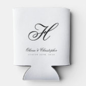Elegant Classic Last Name Initiaal Wedding Blikjeskoeler (Achterkant)