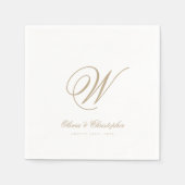 Elegant Classic Last Name Initiaal Wedding Servet (Voorkant)