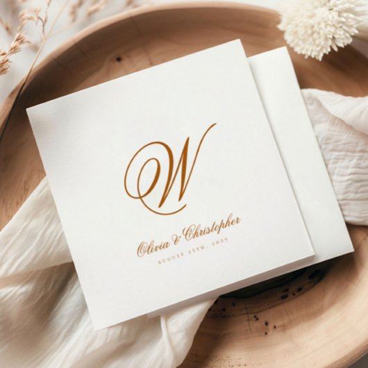 Elegant Classic Last Name Initiaal Wedding Servet
