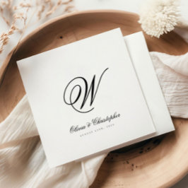 Elegant Classic Last Name Initiaal Wedding Servet