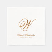 Elegant Classic Last Name Initiaal Wedding Servet (Voorkant)