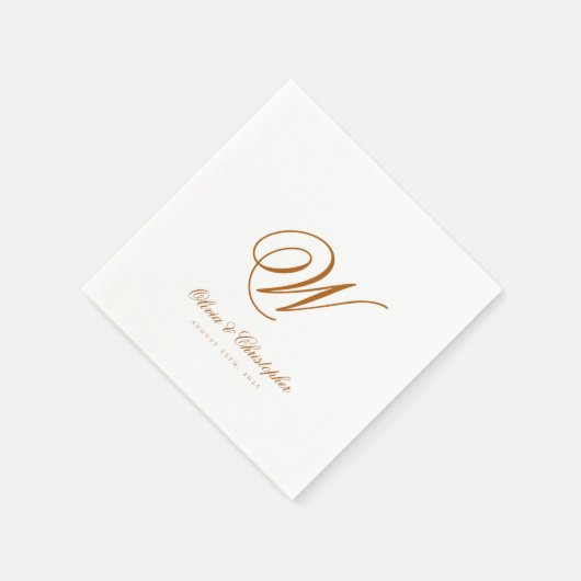 Elegant Classic Last Name Initiaal Wedding Servet (Hoek)