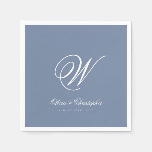 Elegant Classic Last Name Initial Wedding Servet (Voorkant)