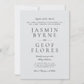 Elegant Classic Light Gray Formal Wedding Kaart (Voorkant)