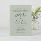 Elegant Classic Light Sage Formal Wedding Kaart (Staand voorkant)