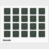 Elegant Classic Lijst Gepersonaliseerde Kerstmis Vierkante Sticker (Vel)