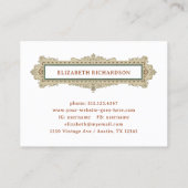 Elegant Classic Lijst Witte Bibliotheekstijl Visitekaartje (Achterkant)