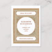 Elegant Classic Lijst Witte Bibliotheekstijl Visitekaartje (Voorkant)