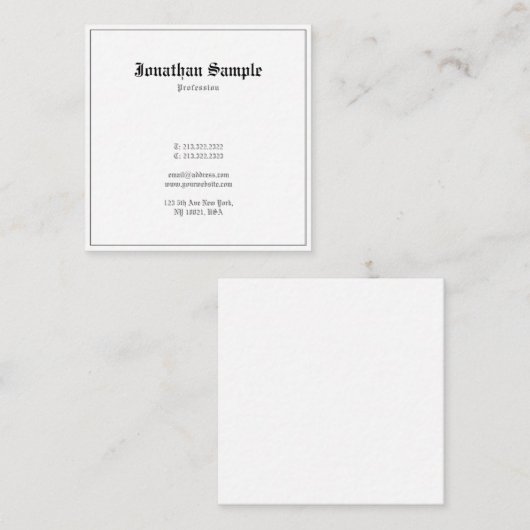 Elegant Classic look Nostalgic Design Old English Vierkante Visitekaartje (Voorkant / Achterkant)