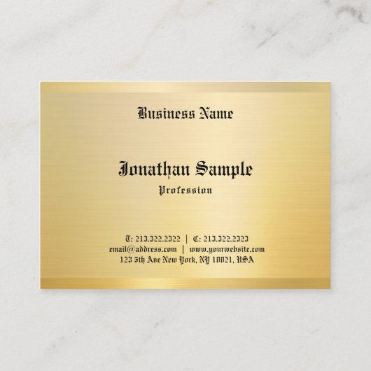 Elegant Classic look Old Text Gold Sjabloon Visitekaartje (Achterkant)