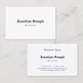 Elegant Classic  look Oud Engels lettertype Cool Visitekaartje (Voorkant / Achterkant)