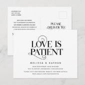 Elegant Classic, Love is Patient, Postponement Briefkaart (Voorkant / Achterkant)
