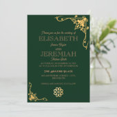 elegant Classic luxe green goudfoto bruiloft Kaart (Staand voorkant)