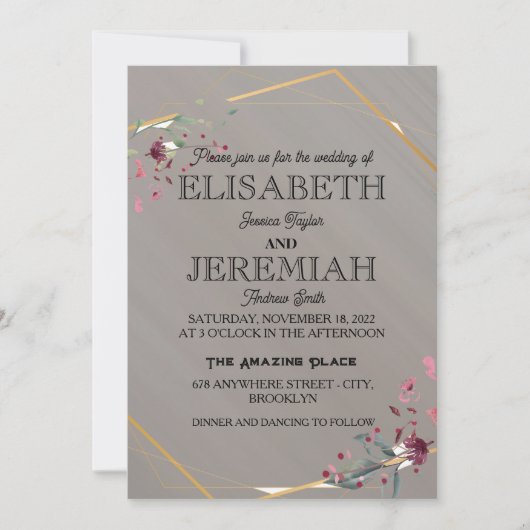 elegant Classic luxueuze bruiloft Kaart (Voorkant)