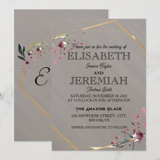 elegant Classic luxueuze bruiloft Kaart (Voorkant / Achterkant)