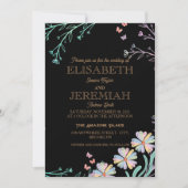 elegant Classic luxueuze zwarte bruiloft Kaart (Voorkant)