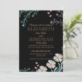 elegant Classic luxueuze zwarte bruiloft Kaart (Staand voorkant)