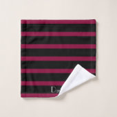 Elegant Classic Masculine Striped Red en Black Bad Handdoek (Wasdoekje)