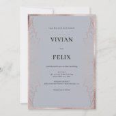 Elegant Classic Matt Roos Goud Bladeren Bruiloft Kaart (Voorkant)