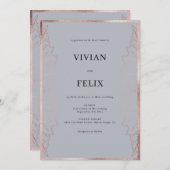 Elegant Classic Matt Roos Goud Bladeren Bruiloft Kaart (Voorkant / Achterkant)