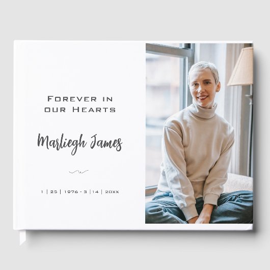 Elegant Classic Memorial Foto Gastenboek (Voorkant)