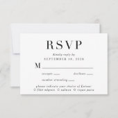 Elegant Classic Menu Choice Wedding RSVP Kaart (Voorkant)
