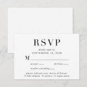 Elegant Classic Menu Choice Wedding RSVP Kaart (Voorkant / Achterkant)