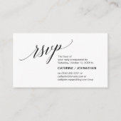Elegant Classic minimaal, zwart script, RSVP Informatiekaartje (Voorkant)