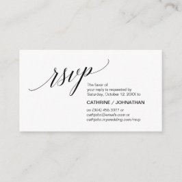 Elegant Classic minimaal, zwart script, RSVP Informatiekaartje