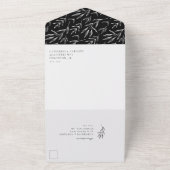 Elegant Classic Minimal Botanical Leaf Simple  All In One Uitnodiging (Buitenkant)