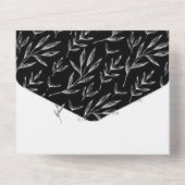 Elegant Classic Minimal Botanical Leaf Simple  All In One Uitnodiging (Achterkant)