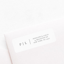 Elegant Classic Minimal Monogram Retouradres Etiket