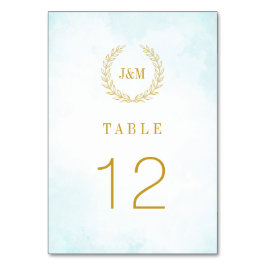 Elegant Classic minimalist Monogram Turquoise Kaart