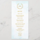 Elegant Classic minimalist Monogram Turquoise Menu (Voorkant)
