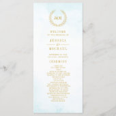 Elegant Classic minimalist Monogram Turquoise Programmakaart (Voorkant)