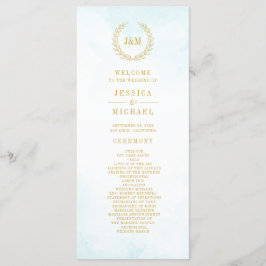 Elegant Classic minimalist Monogram Turquoise Programmakaart