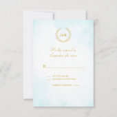 Elegant Classic minimalist Monogram Turquoise RSVP Kaartje (Voorkant)