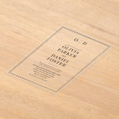 Elegant Classic Minimalist Monogram Wedding Acryl Uitnodigingen (Laagn)