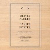 Elegant Classic Minimalist Monogram Wedding Acryl Uitnodigingen (Voorkant)