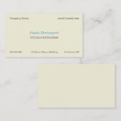 Elegant Classic Minimalistical Eggshell Blue Visitekaartje (Voorkant / Achterkant)