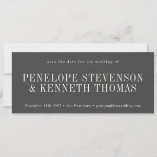Elegant Classic Modern Black and White Wedding Save The Date