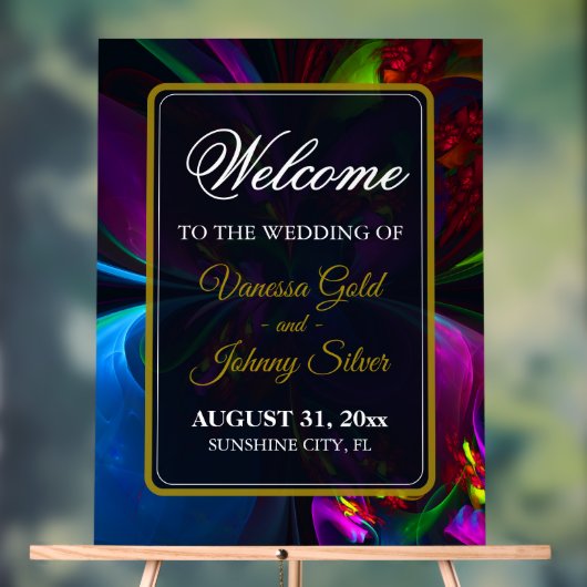 Elegant Classic Modern Floral Pattern #902 Wedding Acryl Bord (Neutraal)